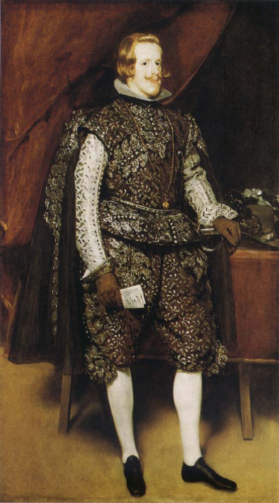 Portrait of Philip IV of Spain in Brwon and Silver